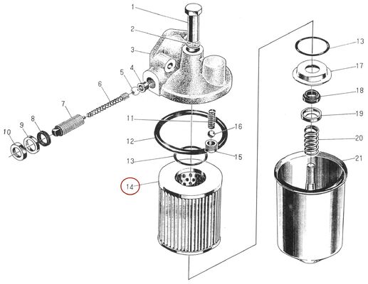 Suku Cadang Mesin Diesel 495AG - Cartridge Filter Oli - J0810